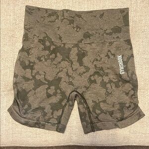 Gymshark Women's Olive Camo Athletic Shorts